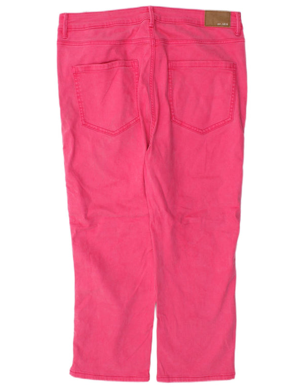 Marks & Spencer ženske kapri uske traperice UK 16 Large W32 L21 Pink Lyocell
