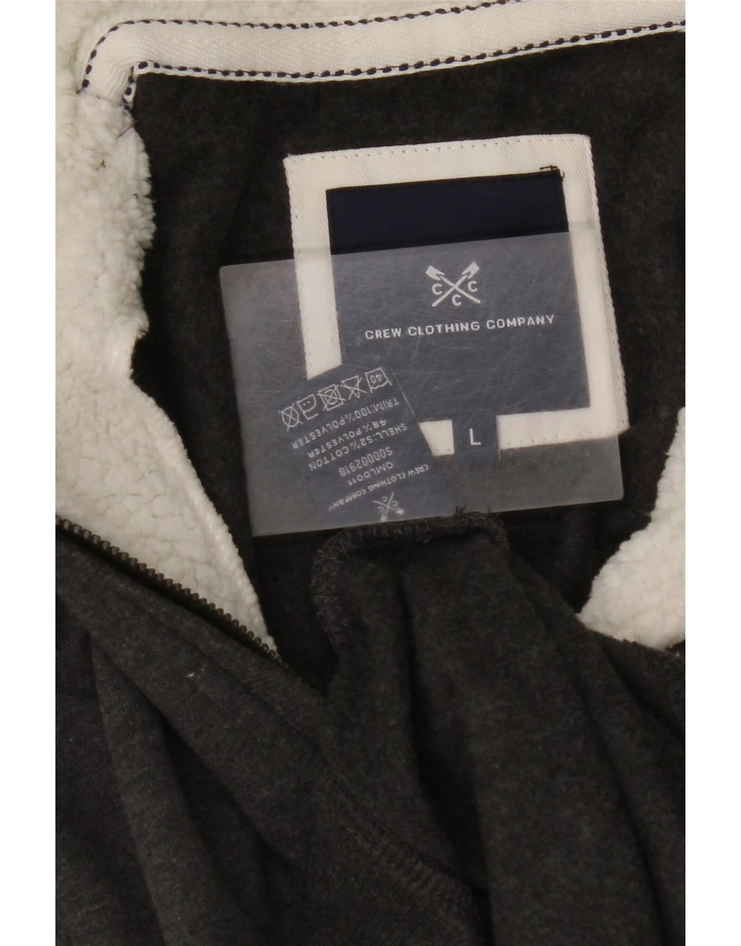 CREW ODJEĆA Muška majica s izrezom s patentnim zatvaračem Veliki sivi pamuk