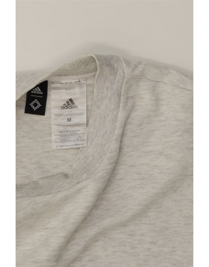 ADIDAS Womens Oversized Sweatshirt Jumper UK 14 Medium Grey Cotton Vintage Adidas and Second-Hand Adidas from Messina Hembry 