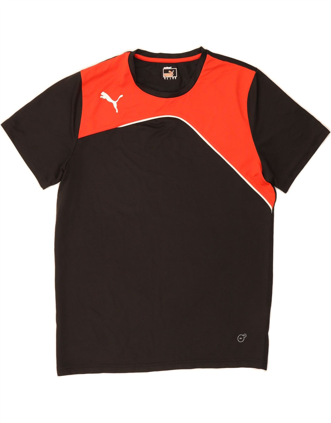 PUMA Mens T-Shirt Top Large Black Colourblock Polyester Vintage Puma and Second-Hand Puma from Messina Hembry 
