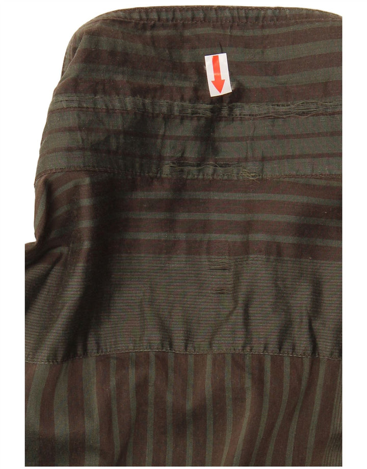 Trussardi Jeans muška košulja 3XL kaki prugasti pamuk