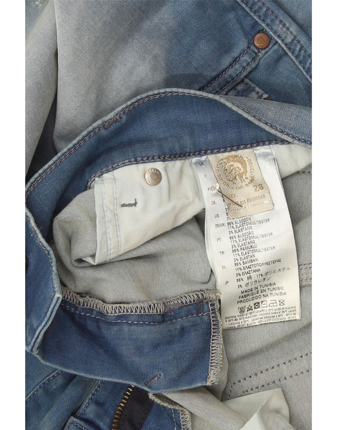 Diesel Ženske Grupee Distressed Slim Jeans W28 L32 Plavi pamuk