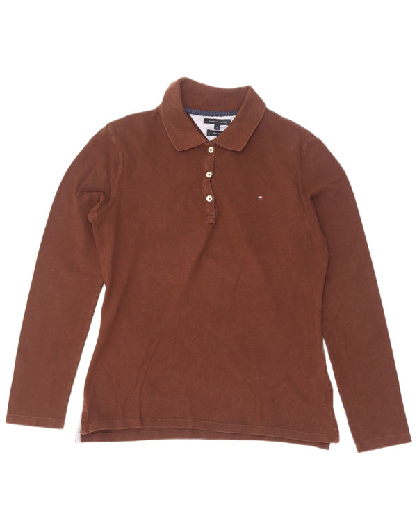 Tommy Hilfiger ženska uska polo majica dugih rukava UK 14 velika smeđa
