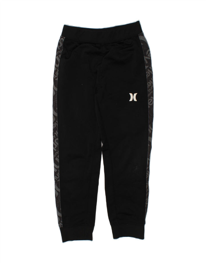 HURLEY Boys Graphic Tracksuit Trousers Joggers 5-6 Years Black Polyester Vintage Hurley and Second-Hand Hurley from Messina Hembry 