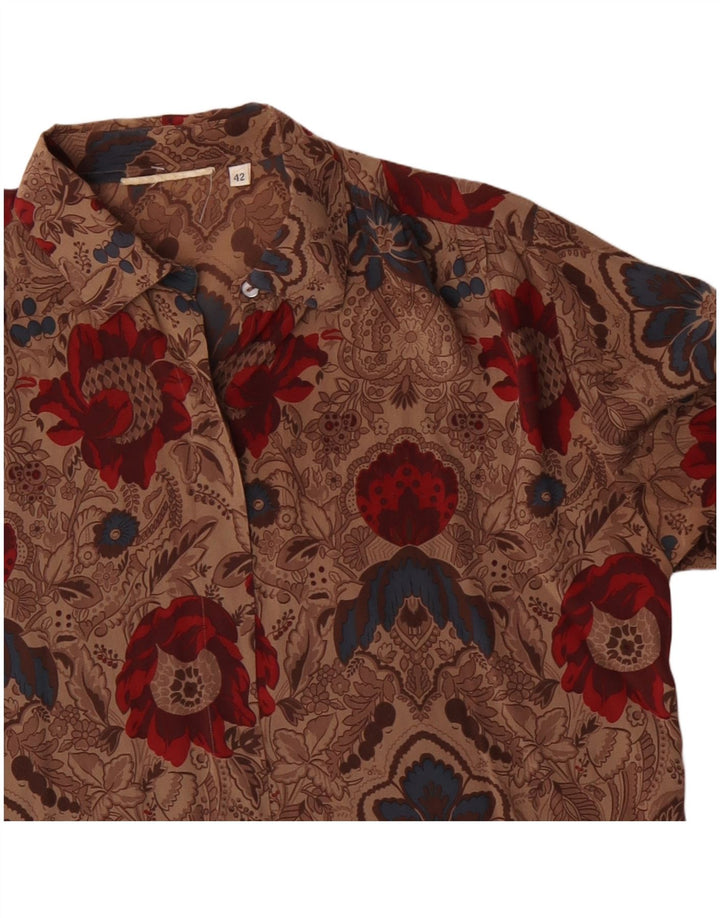 Vintage ženska košulja bluza IT 42 srednje smeđa cvjetna