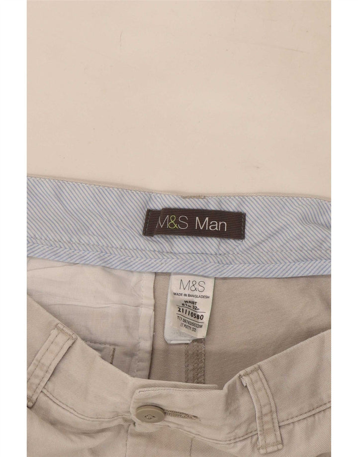 Marks & Spencer Mens Chino Shorts Medium W32 Beige Cotton