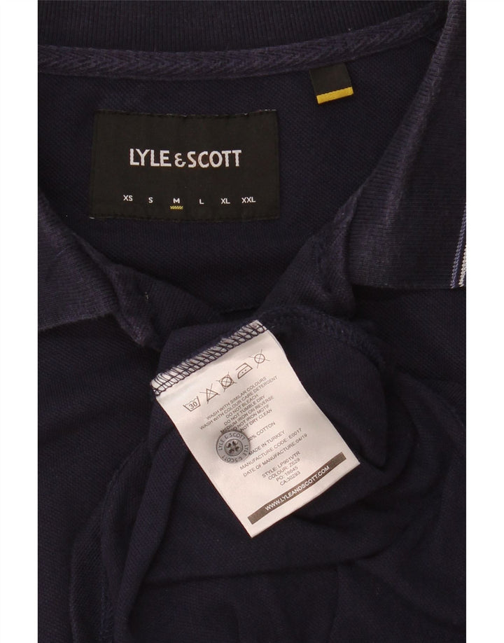 Lyle & Scott muška polo majica dugih rukava srednje tamnoplavi pamuk