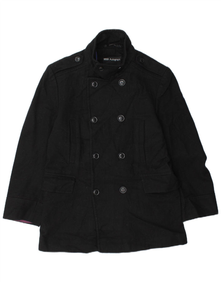 Marks & Spencer Muški autograph Pea Coat UK 36 Mala crna vuna