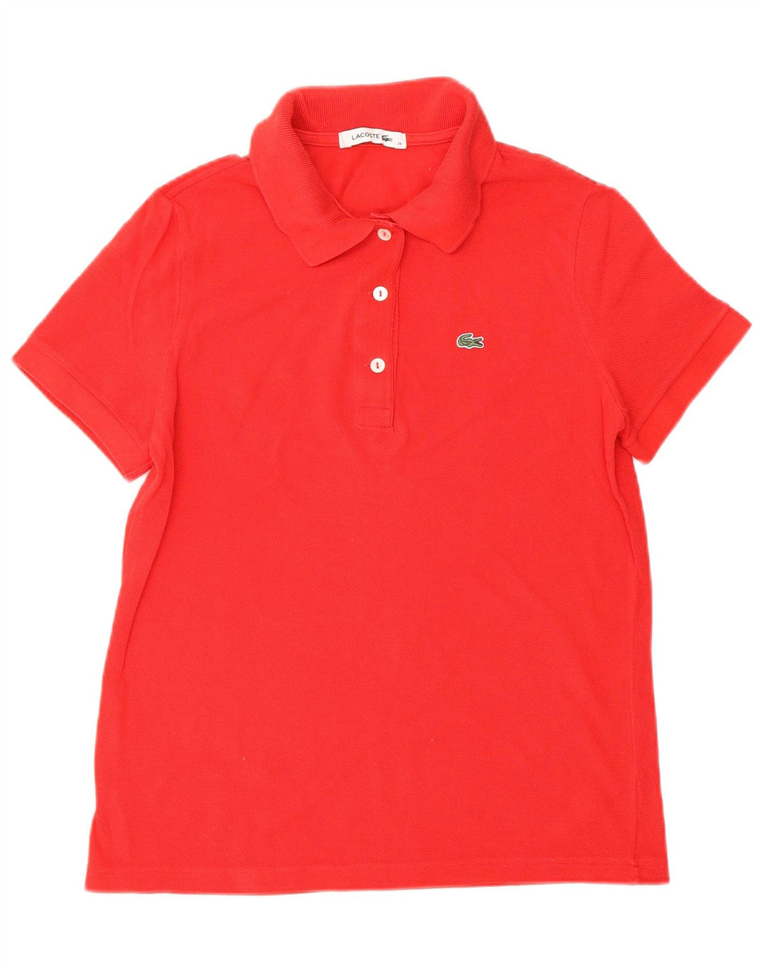 LACOSTE ženska polo majica veličine 38 srednje crvene pamučne boje