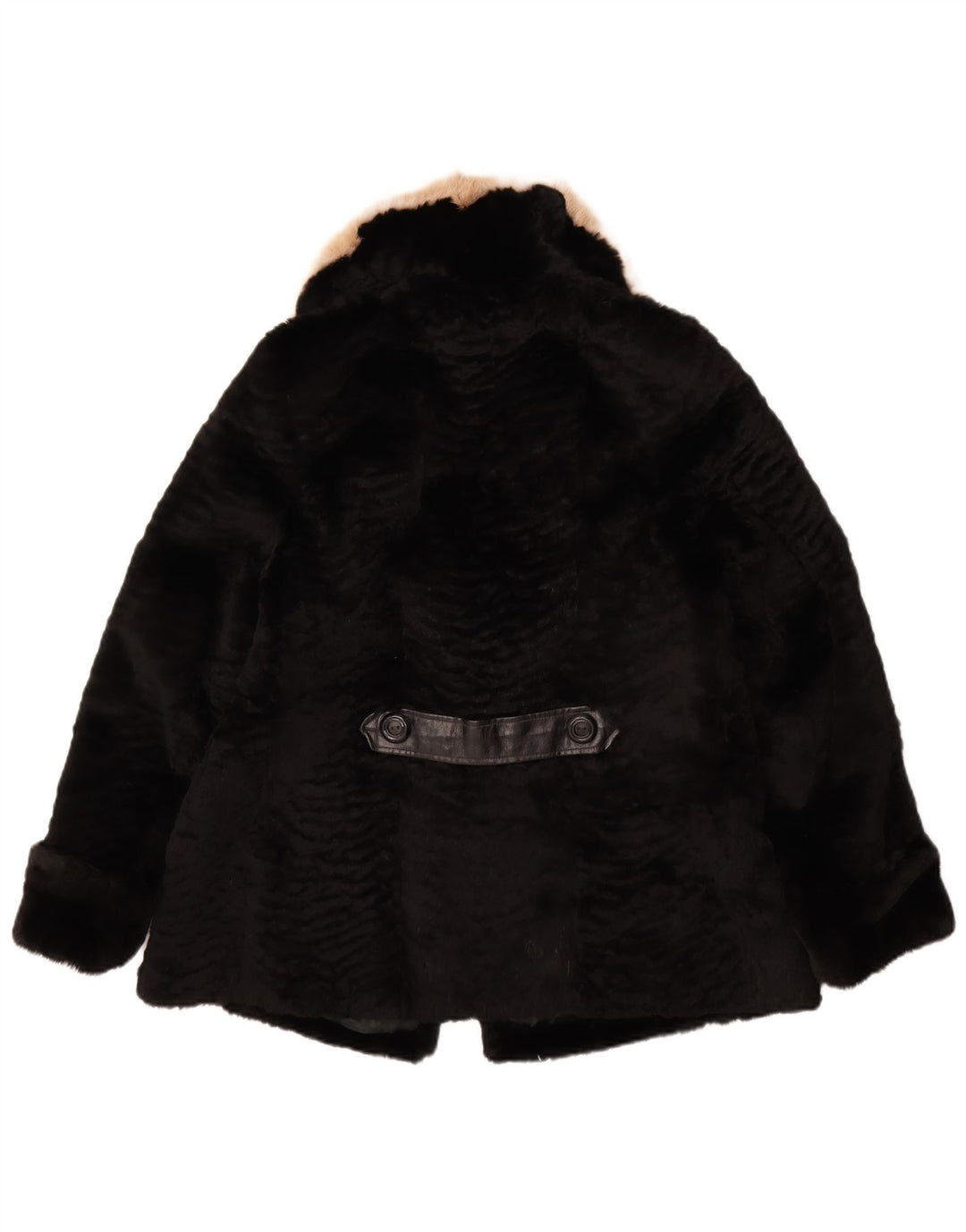 VINTAGE ženska jakna od umjetnog krzna UK 14 srednje crna