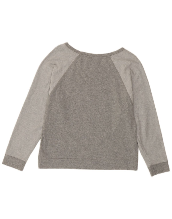 Fila Womens Sweatshirt Jumper UK 12 Medium Grey Colourblock