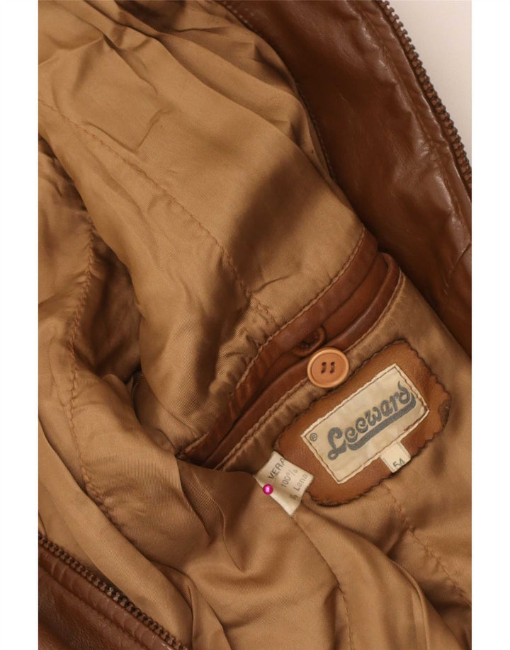 Vintage muška kožna jakna IT 54 XL smeđa