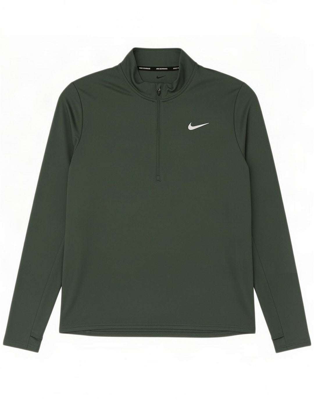 Nike Dri Fit Zip Neck Pullover Trenirka Top Large Green Polyester