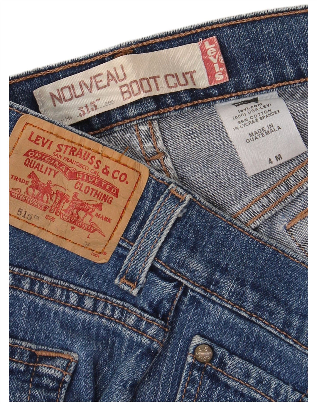 LEVI'S ženske 515 Nouveau Bootcut traperice US 4 male W30 L31 plavi pamuk