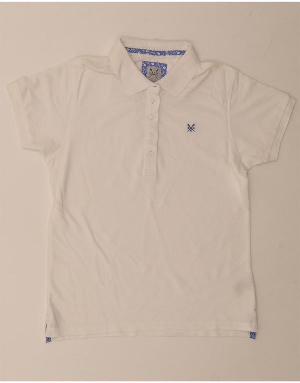 Crew Clothing Ženska polo majica UK 14 Srednje bijeli pamuk