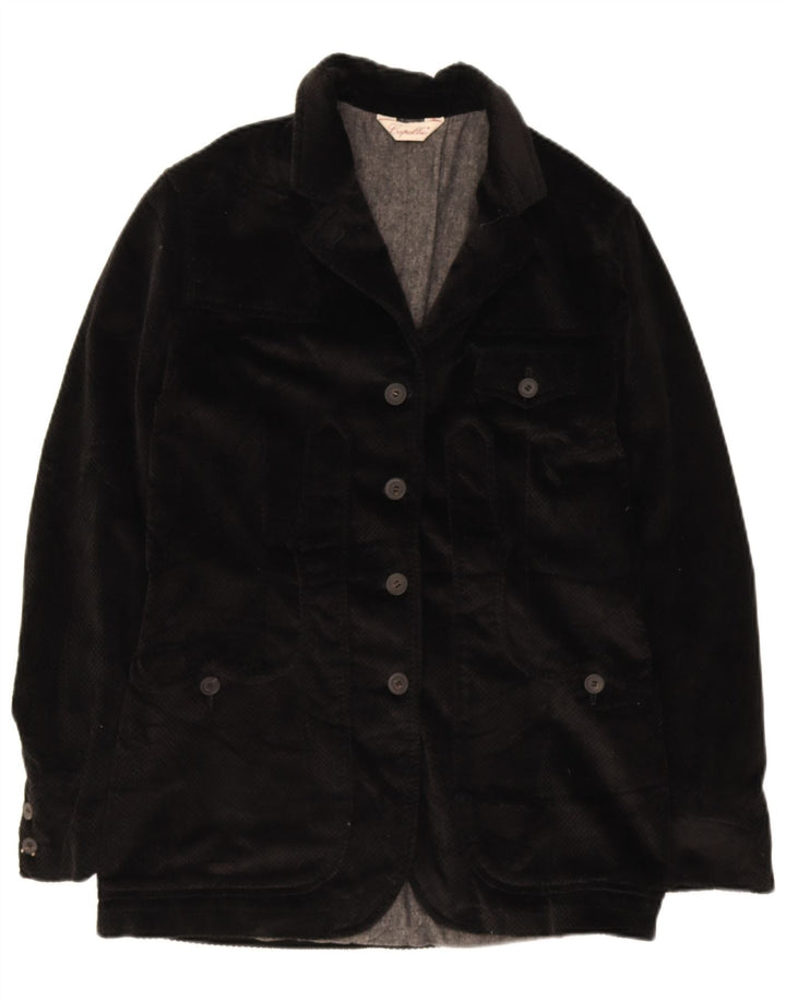 Capalbio Ženska baršunasta jakna sa 4 gumba IT 44 Srednje crni pamuk