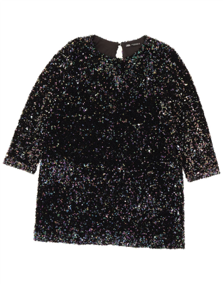 Zara ženska pomaknuta haljina sa šljokicama 3/4 rukava UK 18 XL višebojni poliester