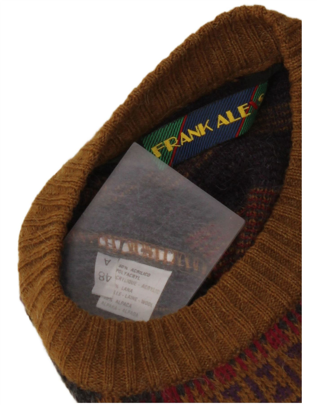 FRANK ALEXS Muški pulover s okruglim izrezom IT 48 srednje smeđi geometrijski