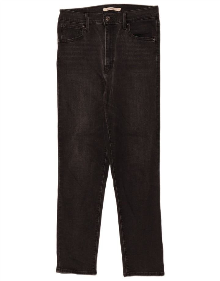 Levi's ženske Mile visoke uske traperice W29 L26 crni pamuk