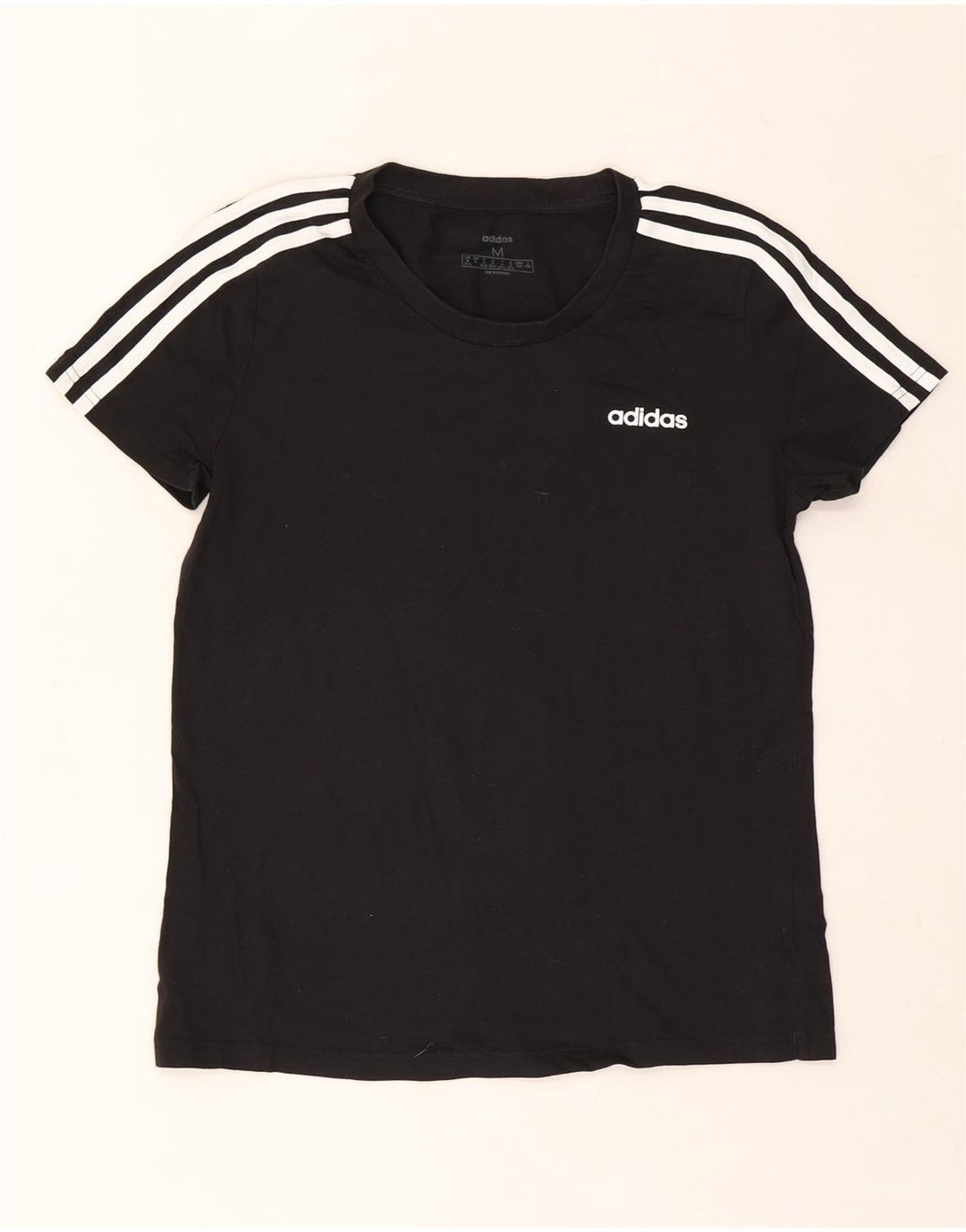 ADIDAS Womens T-Shirt Top UK 12/14 Medium Black Cotton Vintage Adidas and Second-Hand Adidas from Messina Hembry 