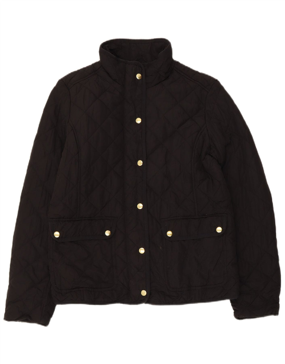 J. CREW Womens Quilted Jacket UK 10 Small Black Polyester