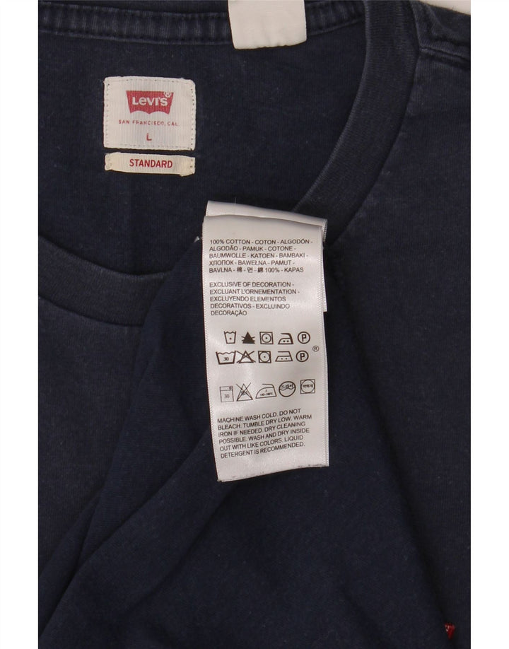 LEVI'S Mens Standard T-Shirt Top Large Navy Blue Cotton