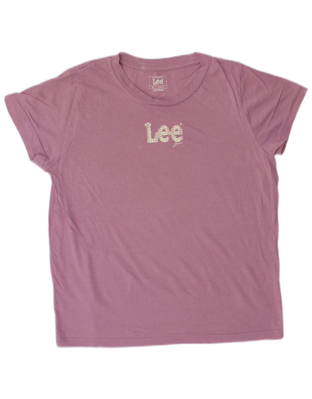 LEE Womens T-Shirt Top UK 14 Medium Pink Cotton
