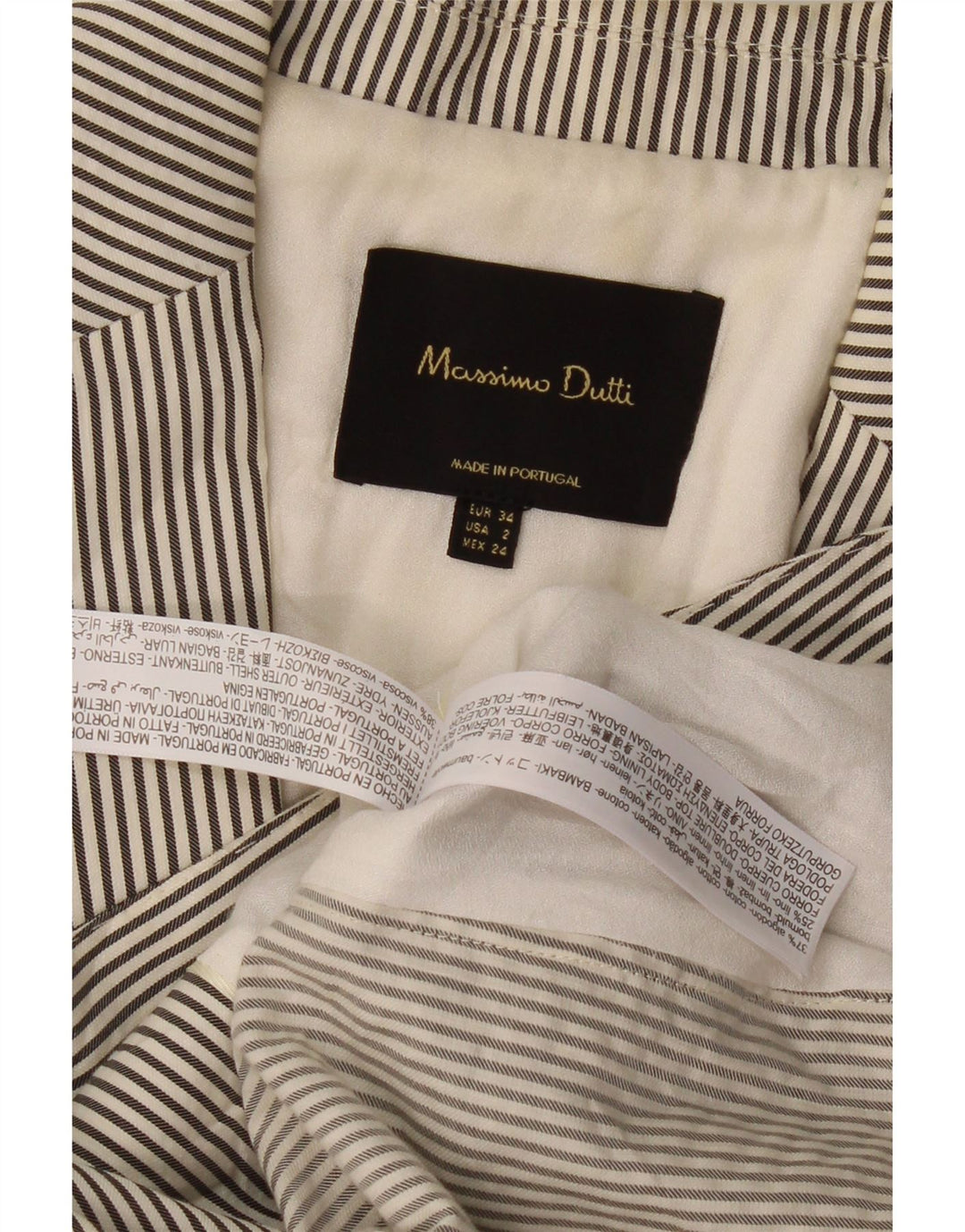 MASSIMO DUTTI Ženska jakna sa 1 gumbom EU 34 2XS Siva prugasta