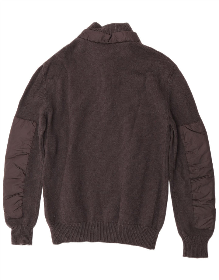 Moncler muški džemper s izrezom i velikim sivim vunenim puloverom