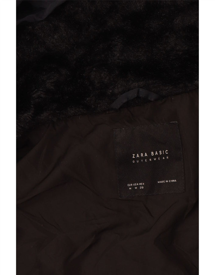 ZARA ženski podstavljeni kaput UK 14 srednje tamnoplavi poliester