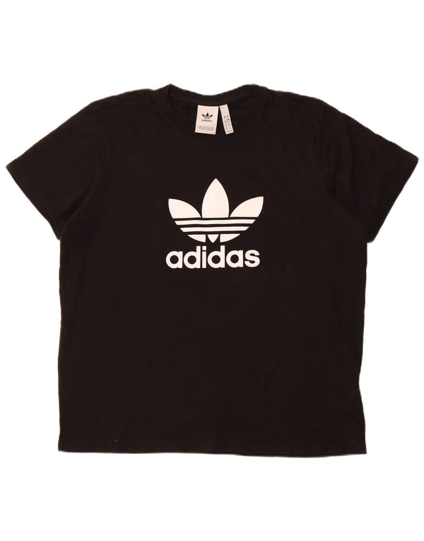ADIDAS ženska majica kratkih rukava s grafičkim motivima UK 18 XL crni pamuk