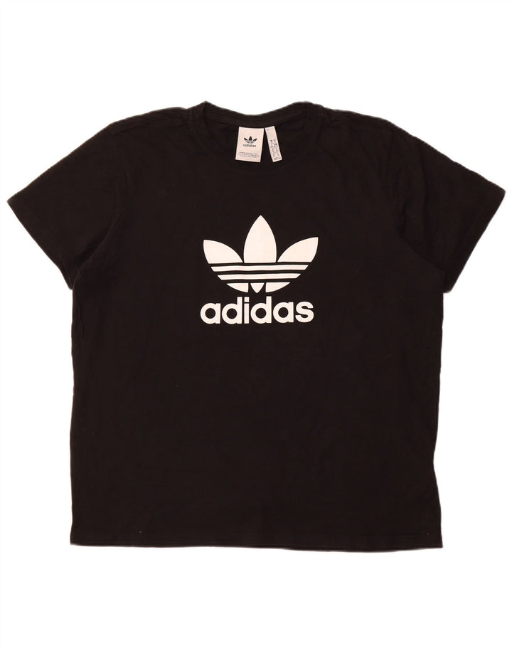 ADIDAS ženska majica kratkih rukava s grafičkim motivima UK 18 XL crni pamuk