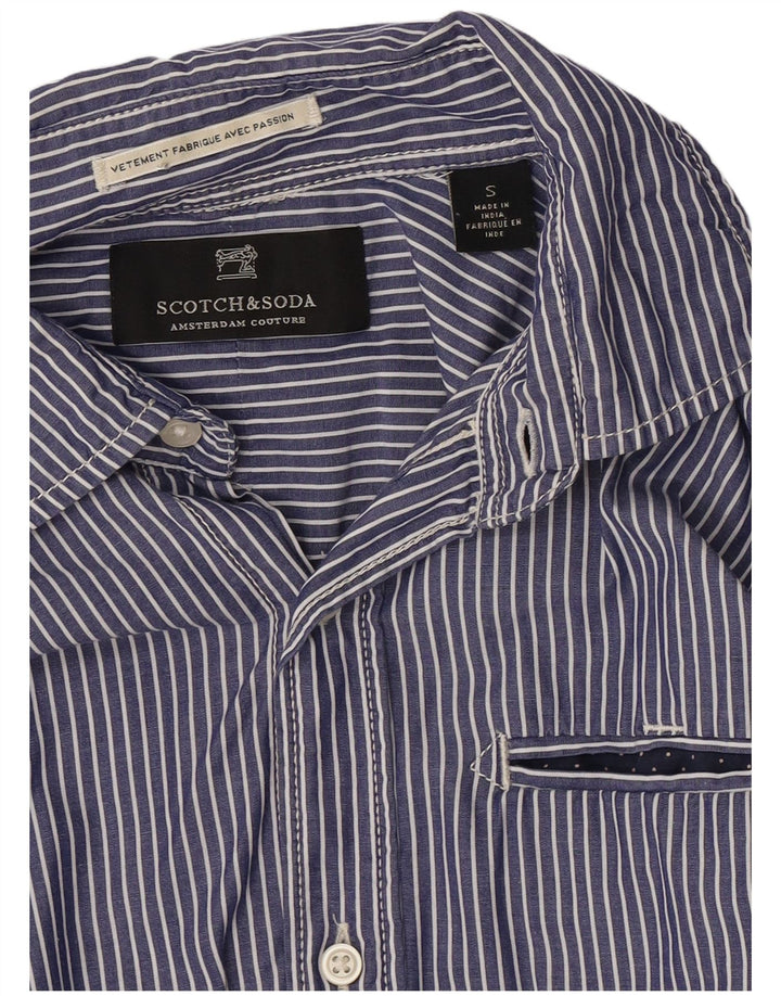 Scotch & Soda muška košulja, pamuk na male plave pruge