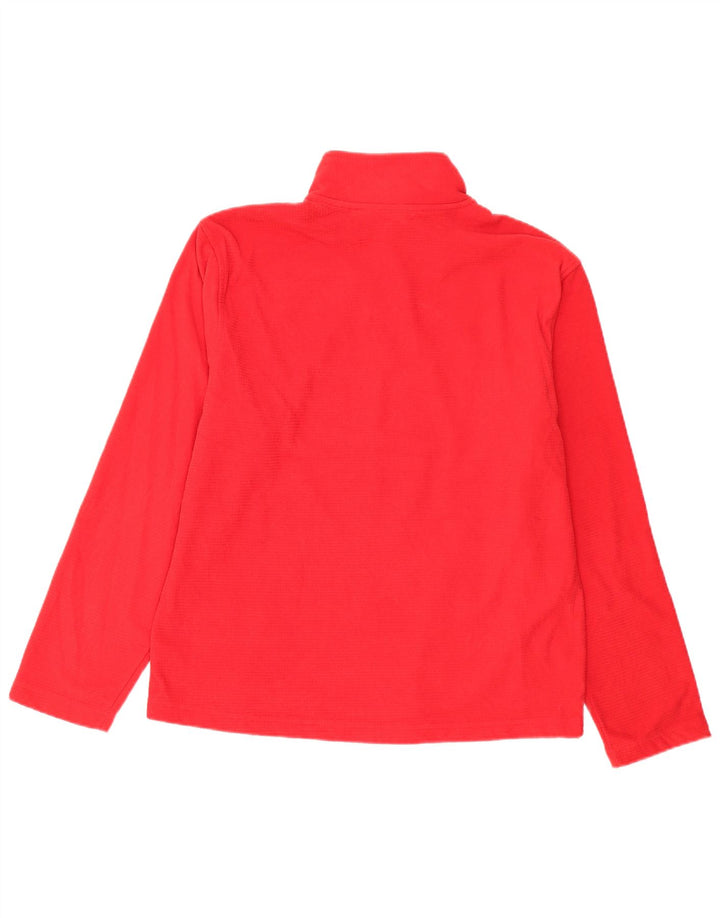 STARTER Mens Zip Neck Fleece Jumper Medium Red Polyester