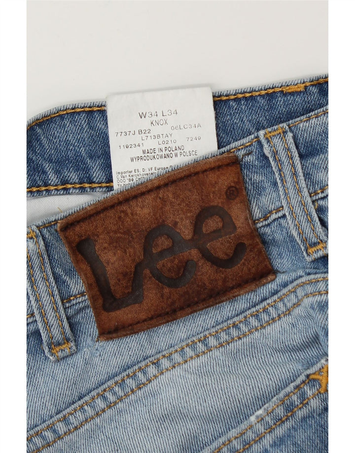 Lee Mens Knox Straight Jeans W34 L34 Plavi pamuk