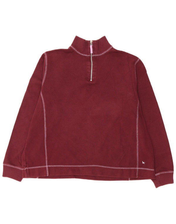Eddie Bauer Ženska majica s izrezom s patentnim zatvaračem UK 18 XL Bordo pamuk