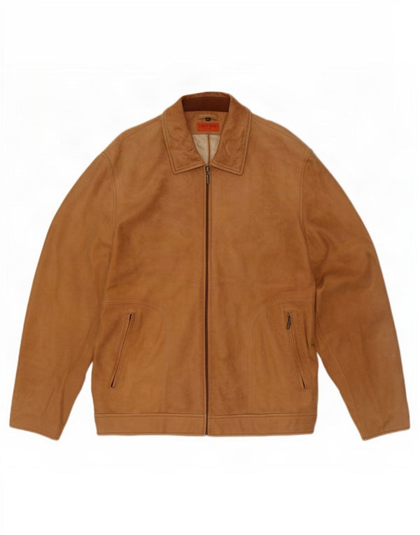 Chevirex Mens Leather Jacket IT 56 3XL Brown