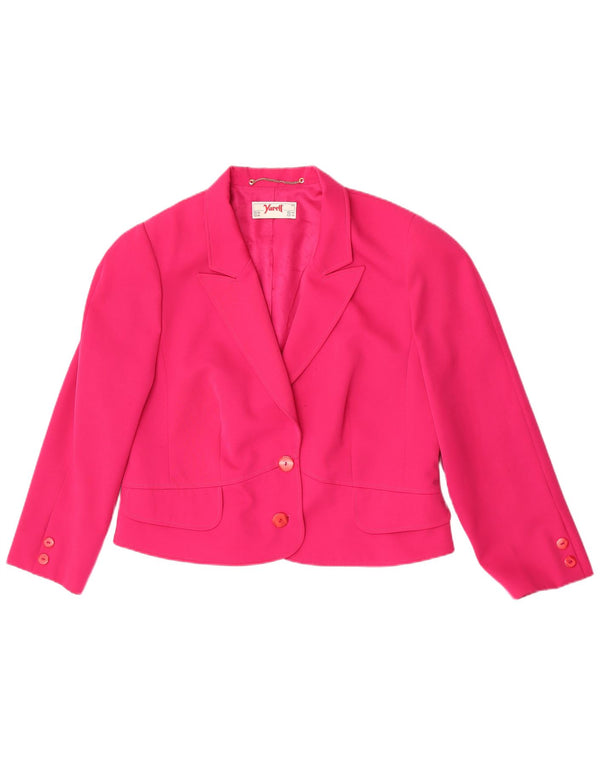 Yarell ženska jakna sako 3/4 rukava s 2 gumba UK 18 XL ružičasta