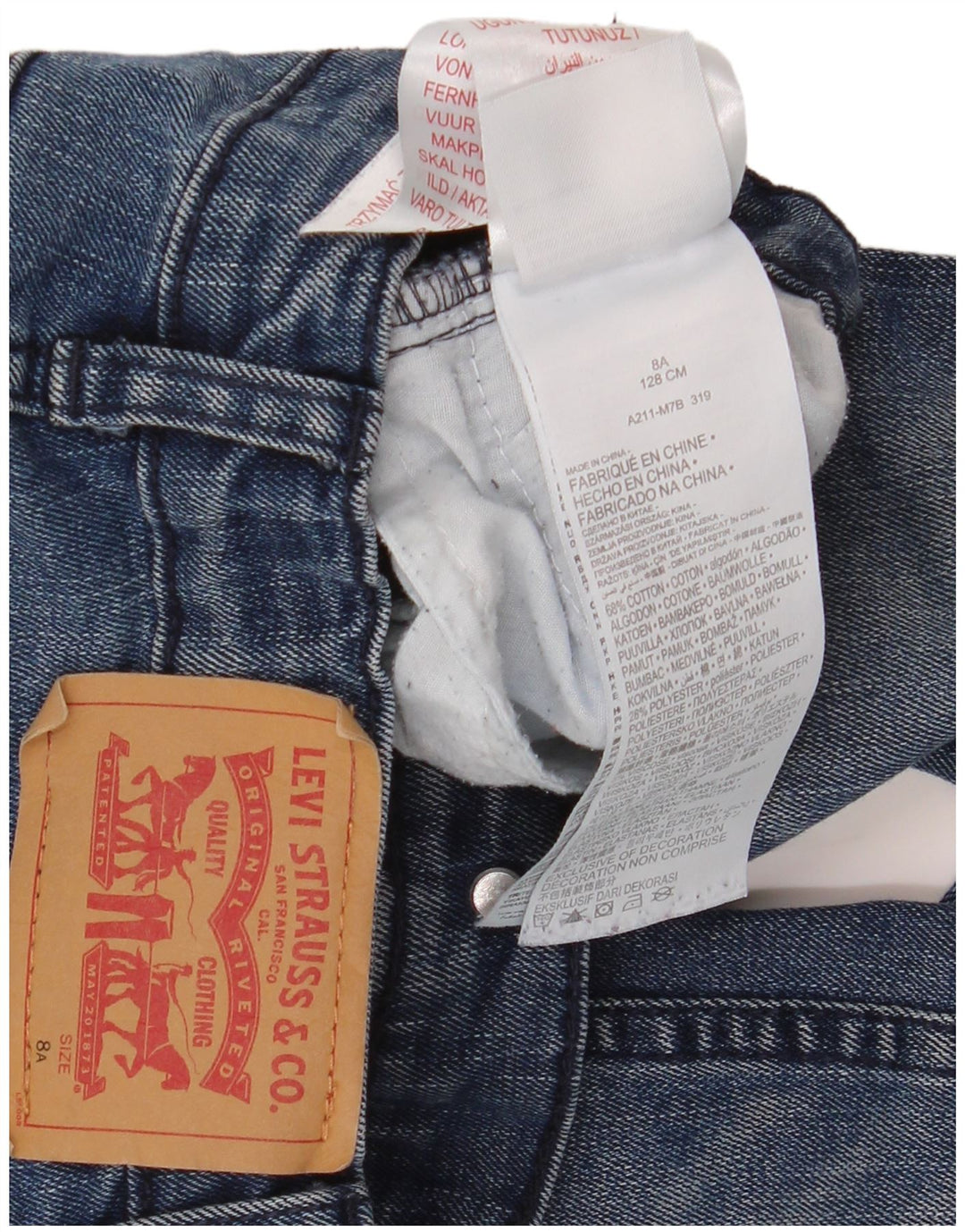 LEVI'S Girls 510 uske traperice 7-8 godina W25 L22 plavi pamuk