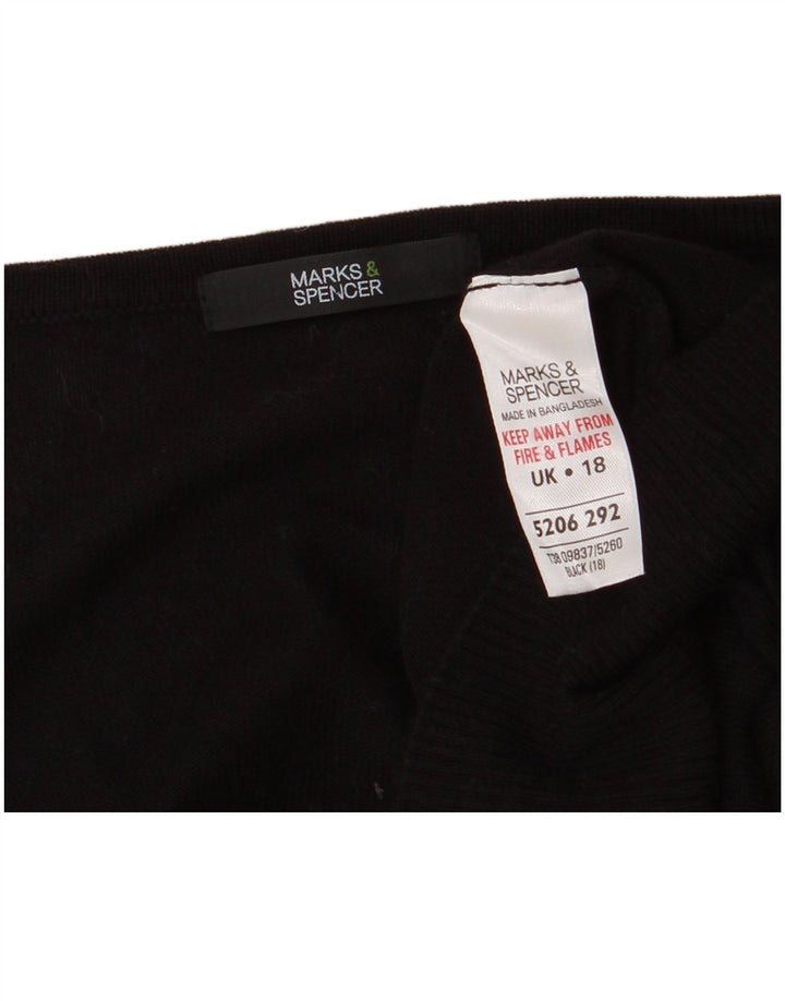 MARKS & SPENCER Ženski kratki kardigan džemper s 3/4 rukavima UK 18 XL crni