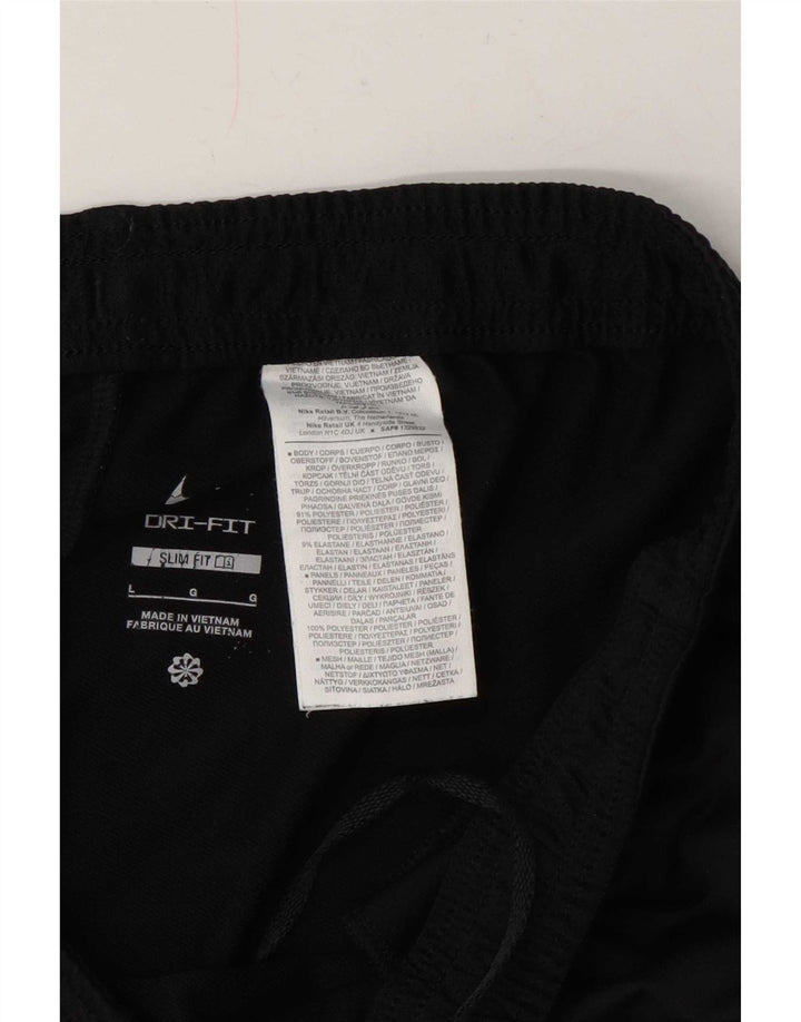 Nike muške Dri Fit uske hlače za trenirku, velike crne poliesterske blokove