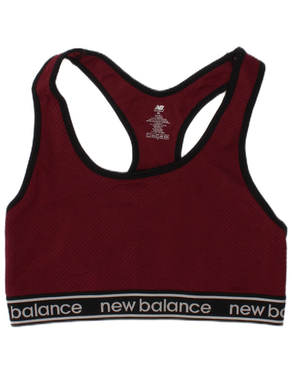 New Balance ženski sportski grudnjak Graphic Top XL Sportski tamnocrveni najlonski