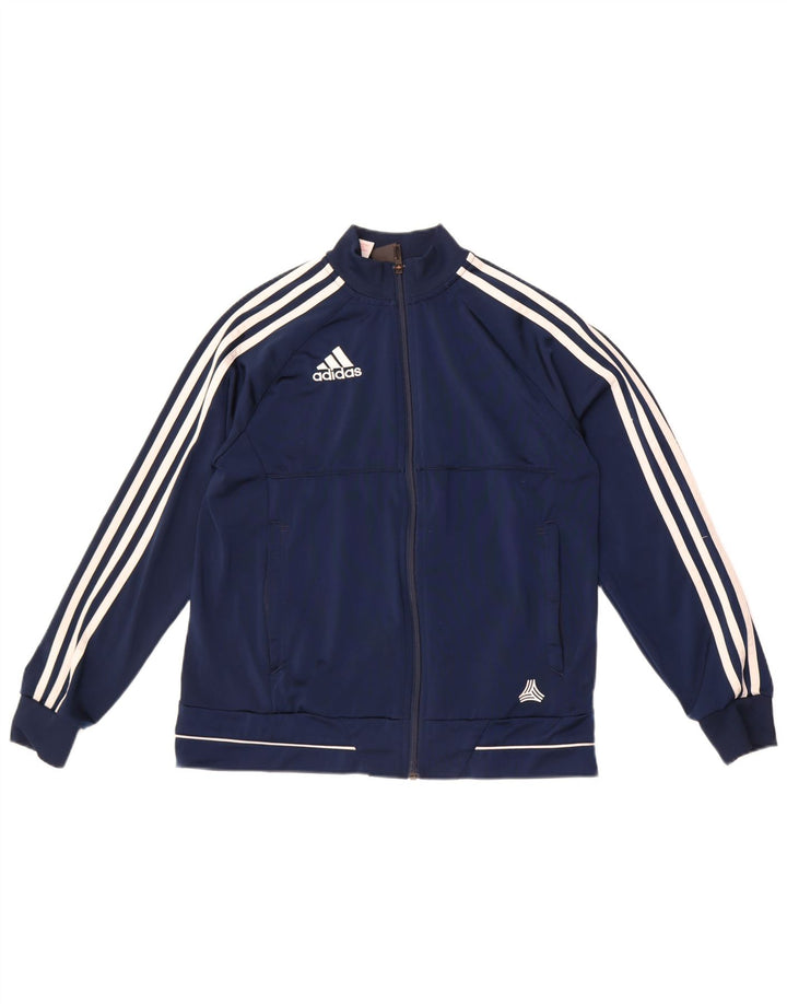 Gornja jakna od trenirke Adidas za dječake 13-14 godina tamnoplavi poliester