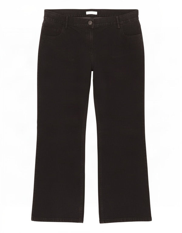 Marks & Spencer Womens Bootcut Jeans UK 18 XL W37 L28 Black Cotton