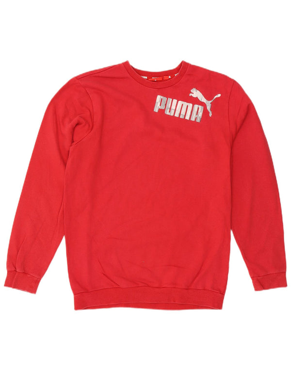 PUMA Boys Graphic Sweatshirt Džemper 15-16 godina, crveni pamuk