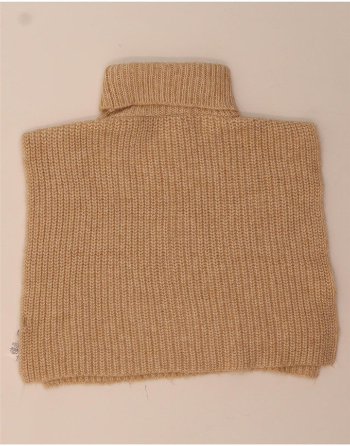 MARKS & SPENCER Womens Crop Poncho Jumper UK 14 Medium Beige Polyester Vintage Marks & Spencer and Second-Hand Marks & Spencer from Messina Hembry 