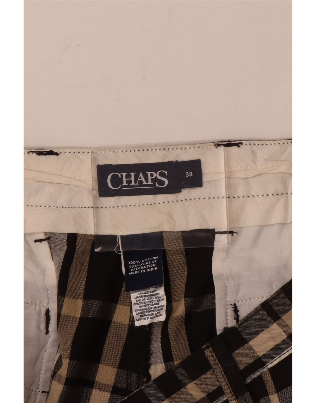 Chaps Muške chino kratke hlače W38 XL Smeđi karirani pamuk