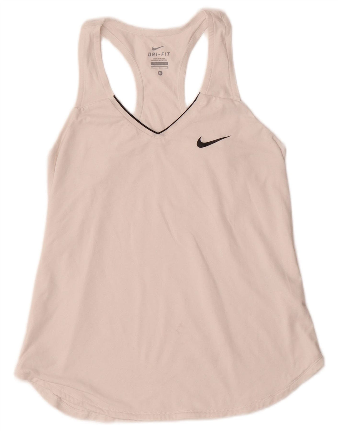 NIKE Ženski Dri Fit Vest Top UK 12 Srednje bijeli poliester