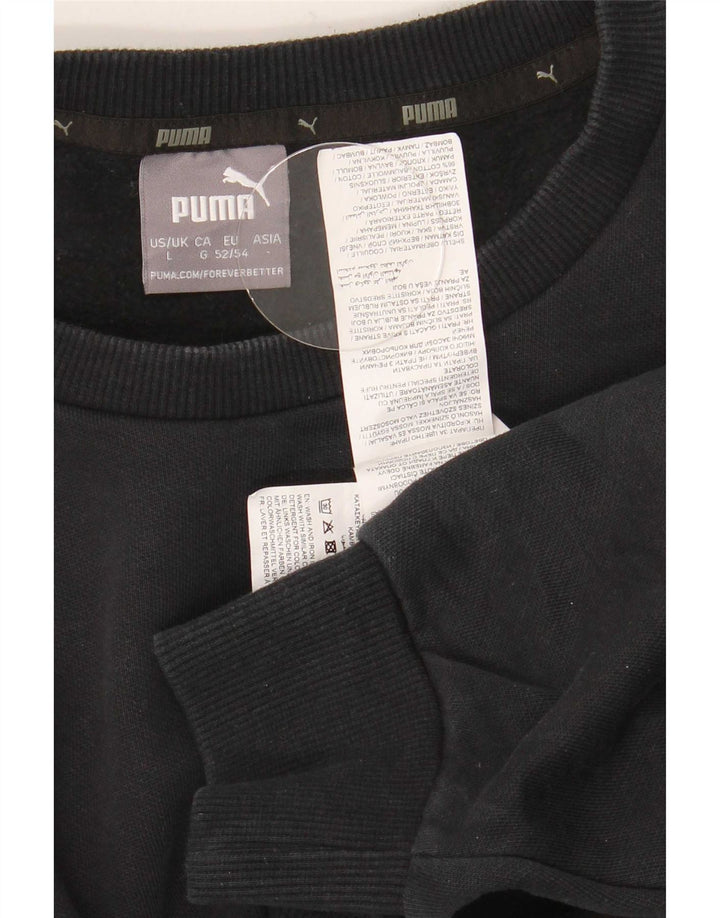 Veliki crni pamučni muški pulover Puma