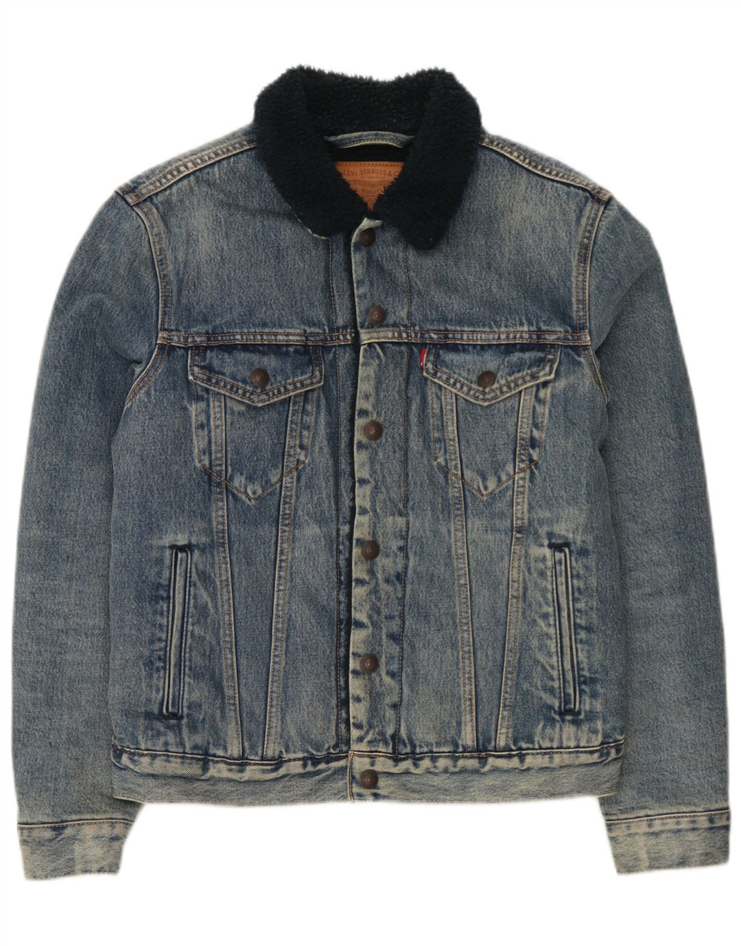 Levi's muška Sherpa traper jakna UK 36 Small Blue Cotton